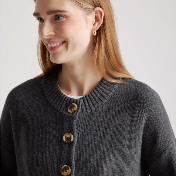 Quince 100% Organic Cotton Cropped Cardigan, size Medium, NEW WITH TAGS - Picture 4 of 4